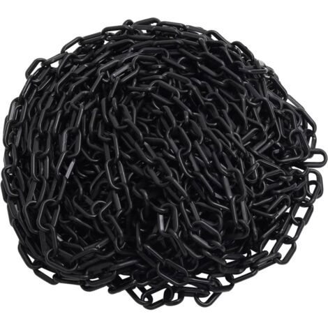 Vidaxl – Chaîne de signalisation noire 30 m – Plastique léger et durable – Visibilité optimale pour sécurité extérieure – Ø4 mm
