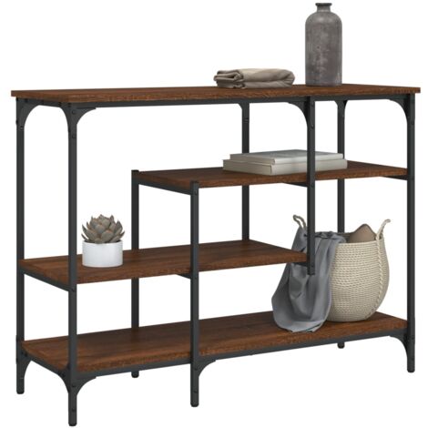 Table console avec étagères chêne marron 100x35x75 cm vidaXL (1/5)