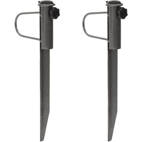 vidaXL Supports de parasol avec piquets 2 pcs 19x42 cm acier galvanisé (1/6)