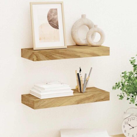 Étagères murales 2 pcs 40x15x4 cm bois de teck massif vidaXL (1/5)