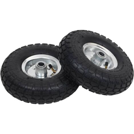 Vidaxl – Roue de diable 2 pcs caoutchouc 4.10/3.50-4 – Résistante à la perforation – Adhérence accrue pour terrains inégaux – Installation facile