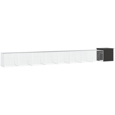 Poulailler Anthracite 900x91x100 cm Acier galvanisé vidaXL