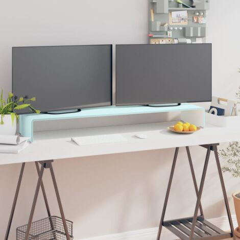 vidaXL Meuble TV/Support pour moniteur 110x30x13 cm verre vert (1/5)