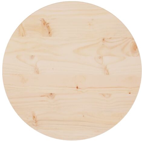 Vidaxl – Dessus de table rond 50 cm – Bois de pin massif non traité – Épaisseur 2,5 cm – Pour tables à manger et basses