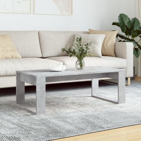 Vidaxl – Table basse fixe gris béton 102x50x35 cm – Bois d'ingénierie résistant à l'humidité – Design moderne minimaliste – Surface lisse facile à nettoyer (1/6)