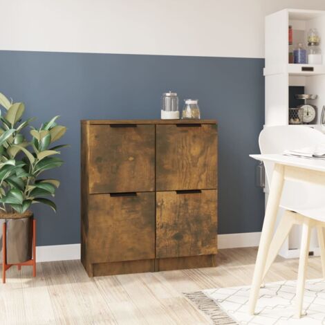 Buffets 2 pcs Chêne fumé 30x30x70 cm Bois d'ingénierie vidaXL