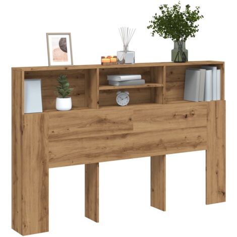 Vidaxl – Tête de lit en chêne artisanal 160x19x103,5 cm – Design peu encombrant avec 4 compartiments – Fixation murale incluse
