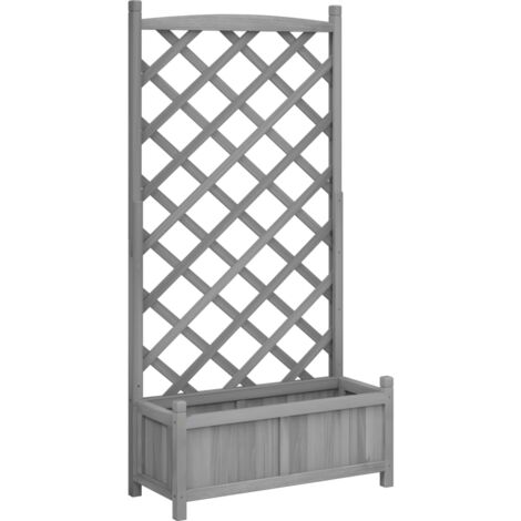 Vidaxl – Jardinière en bois de sapin massif avec treillis – Largeur 100cm – Profondeur 40cm – Pour plantes grimpantes et fleurs