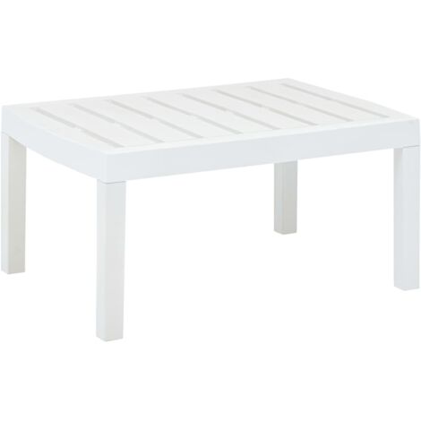 Vidaxl – Table de jardin blanche 78x55x38 cm – Plastique imputrescible – Résistante aux intempéries – Facile à nettoyer et déplacer