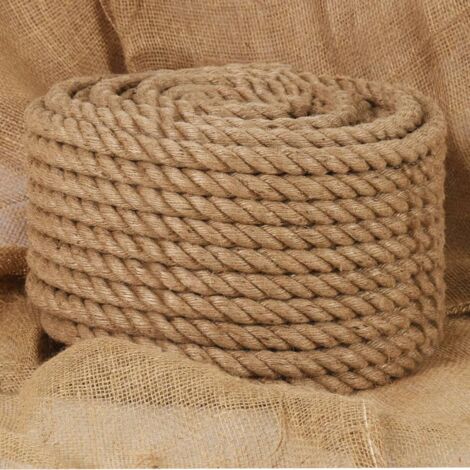 Vidaxl – Corde en jute 100 % naturelle 20 mm 50 m – Résistante à la déchirure – Pour supports de plantes et projets d'aménagement paysager