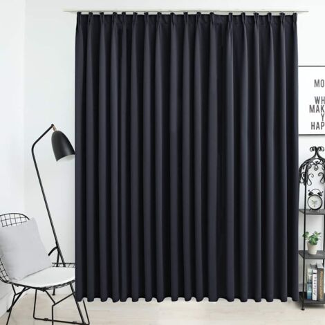 Vidaxl – Rideau occultant 290x245 cm en polyester – Crochets métalliques inclus – Bloque la lumière et assure l'intimité totale