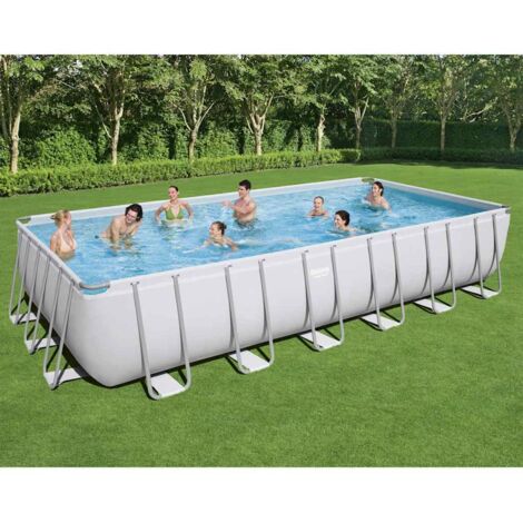 Bestway – Piscine hors sol rectangulaire 732x366x132 cm – Parois renforcées en Tritech – Cadre en acier – Pompe à filtre incluse – Échelle de sécurité