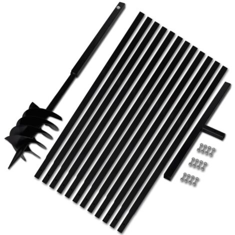 Vidaxl – Tarière manuelle 180 mm – Rallonge 13 m – Acier ultra résistant pour creuser et aérer – Poignée confortable pour usage intensif