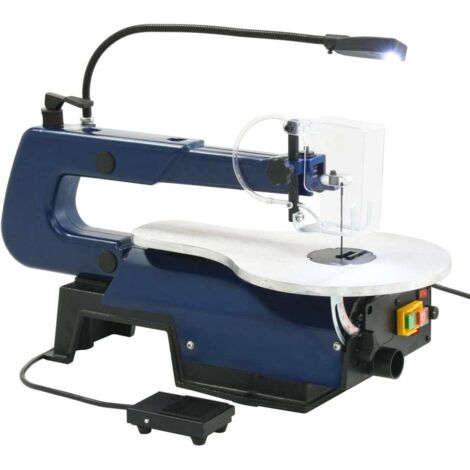 Vidaxl – Scie à chantourner électrique 125 W – Vitesse variable 550-1600 tr/min – Table inclinable 0-45° – Avec pédale et lampe LED