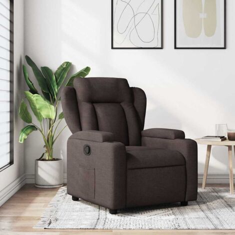 Fauteuil inclinable Marron foncé Tissu vidaXL555028