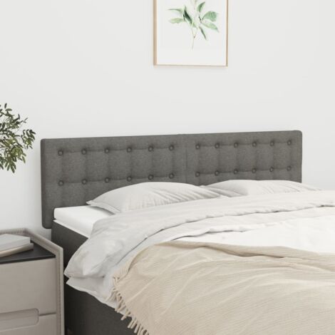 Têtes de lit 2 pcs Gris foncé 72x5x78/88 cm Tissu vidaXL