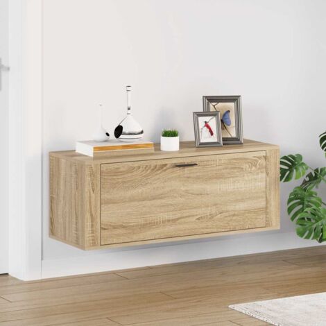 Vidaxl – Armoire à chaussures murale chêne sonoma 100x35x38 cm – Bois d'ingénierie résistant à l'humidité – 2 compartiments pour rangement organisé