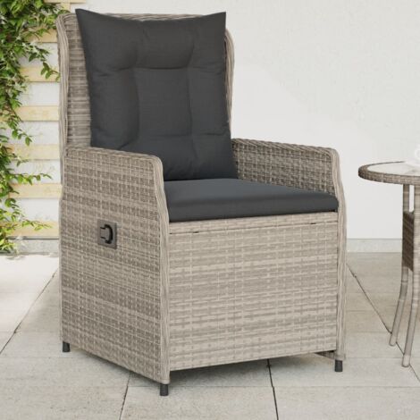 vidaXL Chaises inclinables de jardin lot de2 gris clair résine tressée (1/5)