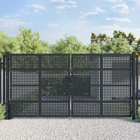 Portail de jardin anthracite 400x175 cm acier vidaXL