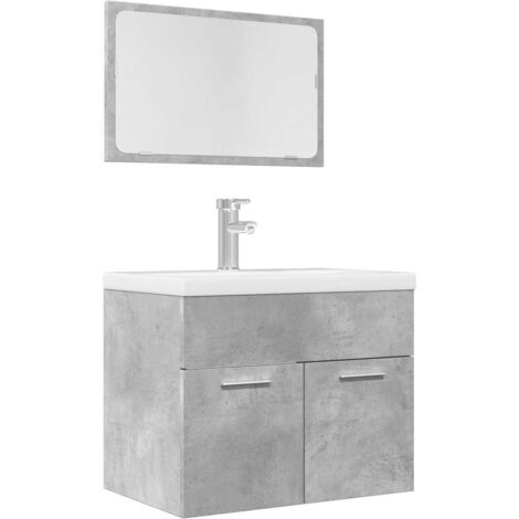 Ensemble de meubles de salle de bain 2 pcs gris béton vidaXL