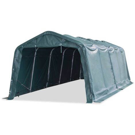 Tente amovible pour bétail PVC 550 g/m² 3,3 x 8 m Vert foncé vidaXL