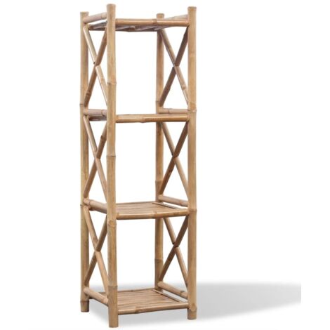 Vidaxl – Étagère en bambou 4 niveaux 35x35x117 cm – Support pour livres et plantes – Résistante aux intempéries – Compacte pour petits espaces