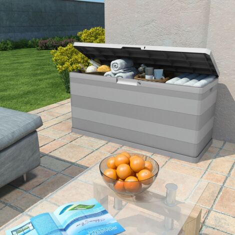 vidaXL Boîte de rangement de jardin gris 117x45x56 cm (1/6)