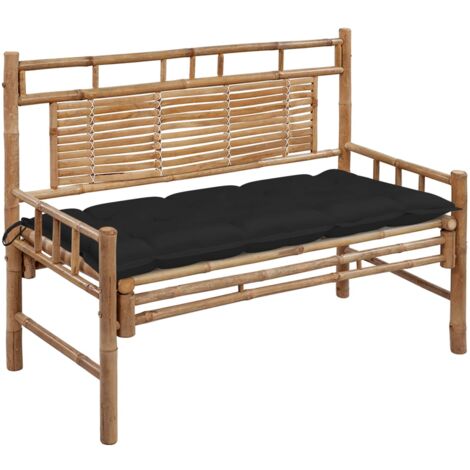 Banc de jardin avec coussin 120 cm Bambou vidaXL