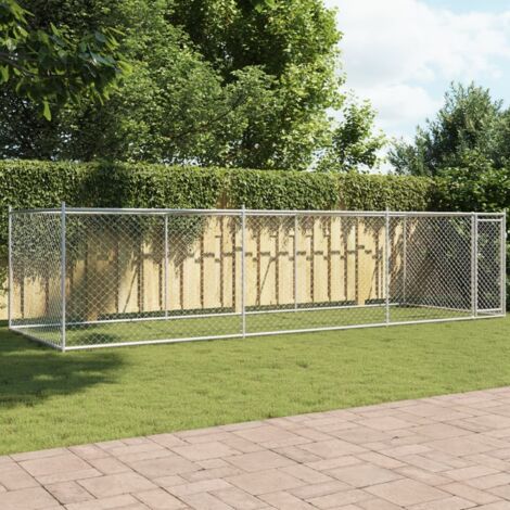 Vidaxl – Cage pour chien avec porte – Acier galvanisé – Dimensions 6x2x1,5 m – Enclos sécurisé pour animaux de compagnie