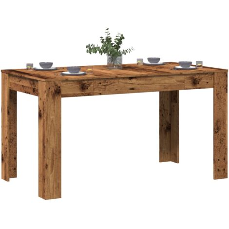 Vidaxl – Table de salle à manger vieux bois 140x74,5x76 cm – Bois d'ingénierie résistant à l'humidité – Assemblage requis