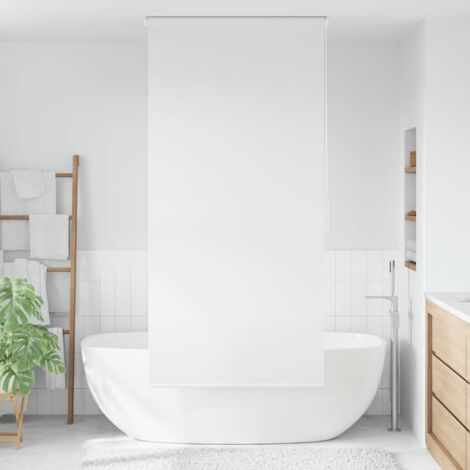 Vidaxl – Store roulant de douche 120x240 cm blanc – Résistant à l'eau – Séchage rapide – Cordon à tirette montable à droite ou à gauche