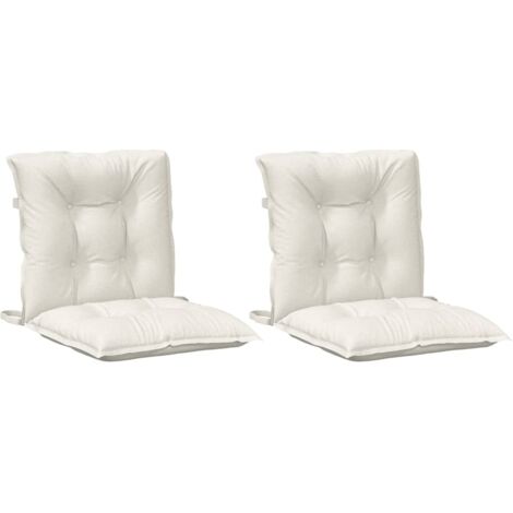 Coussins de chaise à dossier bas lot de 2 crème mélangé tissu vidaXL