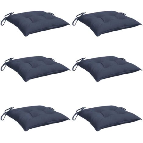 Coussins de chaise lot de 6 bleu marine 50x50x7 cm tissu oxford vidaXL