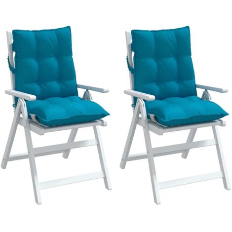 Coussins de chaise à dossier bas lot de 2 bleu clair vidaXL