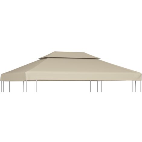 Vidaxl – Recouvrement de remplacement pour belvédère 3 x 4 m – Tissu polyester 310 g/m² – Résistant à l'eau avec revêtement PVC – 8 œillets d'évacuation
