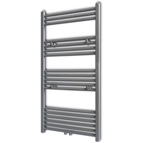 Sèche-serviettes eau chaude à rails droits gris 600x1160 mm vidaXL