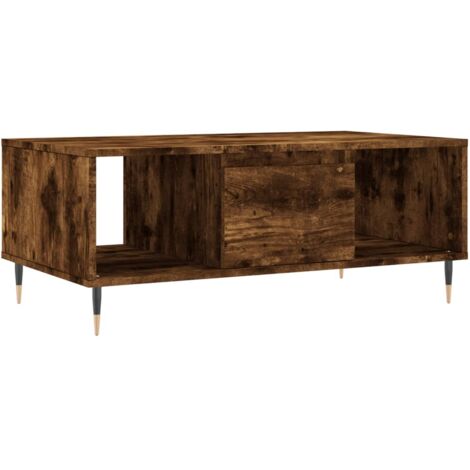 Table basse Chêne fumé 90x50x36,5 cm Bois d'ingénierie vidaXL (1/5)