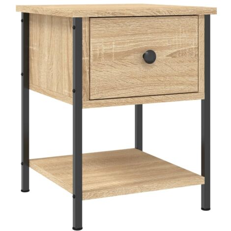 Vidaxl – Table de chevet chêne sonoma 34x35,5x45 cm – Bois d'ingénierie – Surface résistante à l'humidité – Cadre en métal durable