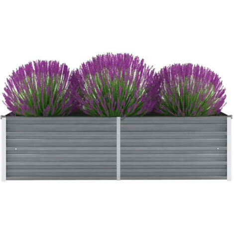 Vidaxl – Lit surélevé de jardin en acier galvanisé 160x40x45 cm – Fond ouvert pour plantation – Résistant aux intempéries – Couleur gris