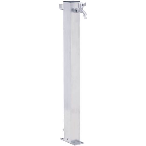 Vidaxl – Colonne à eau de jardin 100 cm – Acier inoxydable carré – Dimensions 23,5 x 7 cm – Robinet inclus pour arrosage extérieur