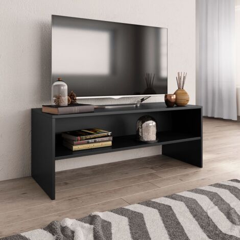 vidaXL Meuble TV Noir 100x40x40 cm Bois d’ingénierie
