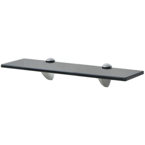 Vidaxl – Étagère murale en verre trempé 40 x 10 cm – Épaisseur 8 mm – Capacité 10 kg – Support en alliage de zinc noir