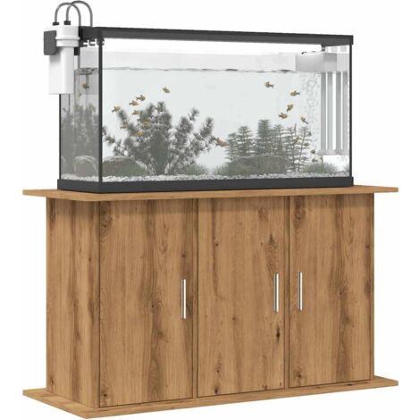 Vidaxl – Support d'aquarium en bois d'ingénierie chêne artisanal 101x41x58 cm – 6 compartiments de rangement – Fixation murale incluse