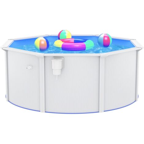 vidaXL Piscine avec parois en acier 300x120 cm Blanc