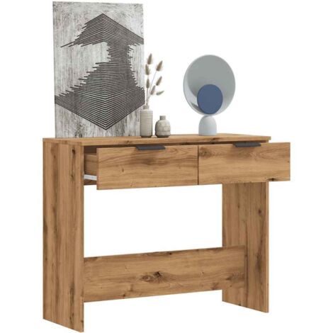 Vidaxl – Table console chêne artisanal 90x36x75 cm – Bois d'ingénierie – Tiroirs pour rangement – Idéale pour salon et entrée