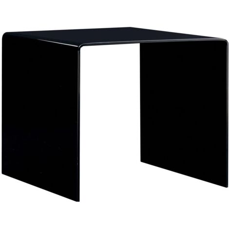 vidaXL Table basse Noir 50x50x45 cm Verre trempé (1/5)
