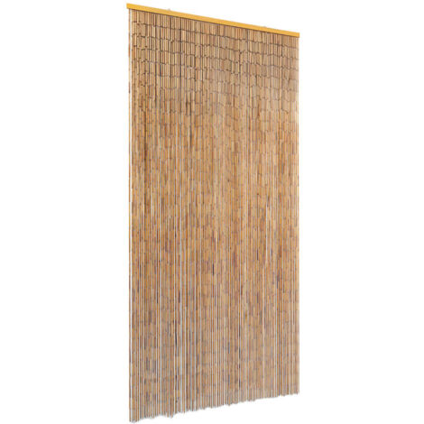 Vidaxl – Rideau de porte en bambou 90 x 220 cm – Tiges denses contre insectes – Isolation thermique et intimité – Décoration naturelle