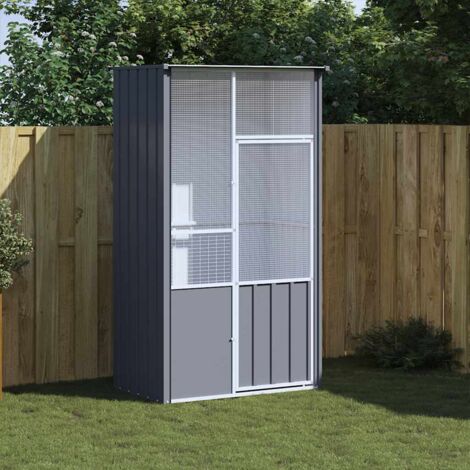 Vidaxl – Cage à oiseaux anthracite 115x78x200 cm – Acier galvanisé robuste – Sécurisée avec porte à verrouillage – Pour oiseaux et petits animaux