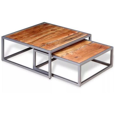 Ensemble de table basse 2 pièces Bois d'acacia massif vidaXL