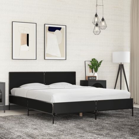 Cadre de lit sans matelas noir 150x200 cm vidaXL (1/5)